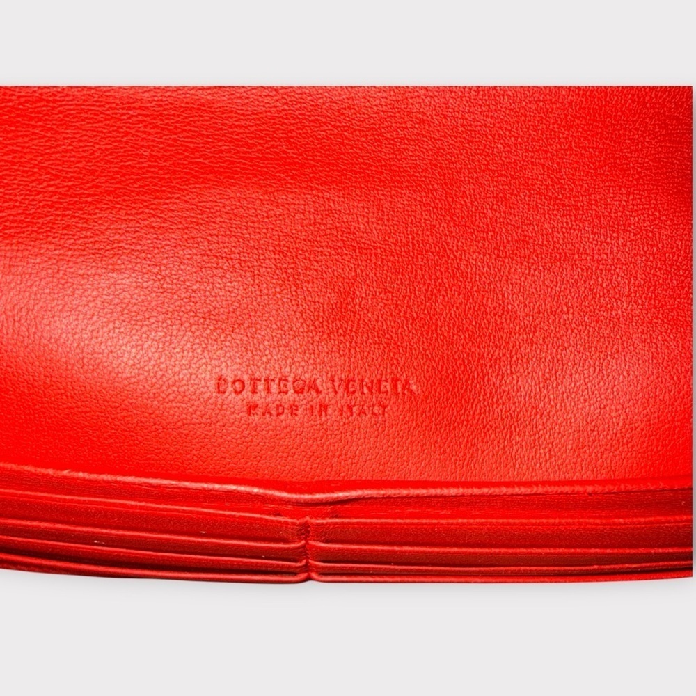 Bottega Veneta Red Intrecciato Woven Leather Continental Wallet (Authentic - Picture 8 of 16